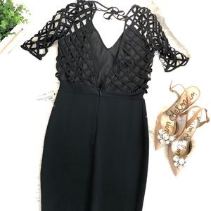 NWT Black Mini Dress Short LBD Short Sleeve L